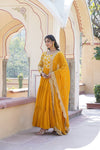 Faux Blooming Gown with Sequins Embroidered Dupatta A Perfect Blend of Elegance & Tradition