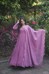 Faux Georgette Gown with Sequins Embroidered Dupatta A Blend of Tradition & Elegance