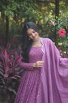Faux Georgette Gown with Sequins Embroidered Dupatta A Blend of Tradition & Elegance