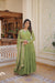 Elegant Faux Georgette Gown with Embroidered Dupatta – A Statement of Grace & Style