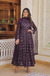 Faux Blooming Gown with Sequins Embroidered Dupatta A Blend of Elegance & Charm