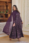 Faux Blooming Gown with Sequins Embroidered Dupatta A Blend of Elegance & Charm