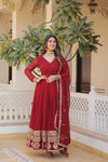 Faux Blooming Gown with Sequins Embroidered Dupatta A Mesmerizing Ensemble