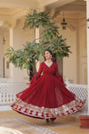 Faux Blooming Gown with Sequins Embroidered Dupatta A Mesmerizing Ensemble