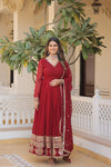 Faux Blooming Gown with Sequins Embroidered Dupatta A Mesmerizing Ensemble