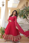 Faux Blooming Gown with Sequins Embroidered Dupatta A Mesmerizing Ensemble