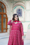 Elegant Gown with Dupatta Sequins Embroidered Work