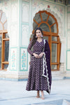Elegant Gown with Dupatta Sequins Embroidered Work