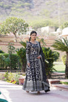 Viscose Dyable Jacquard Gown with Russian Silk Dupatta