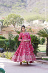 Viscose Dyable Jacquard Gown with Russian Silk Dupatta