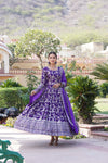 Viscose Dyable Jacquard Gown with Russian Silk Dupatta