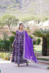 Viscose Dyable Jacquard Gown with Russian Silk Dupatta