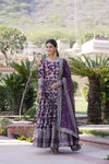 Viscose Dyable Jacquard Gown with Russian Silk Dupatta
