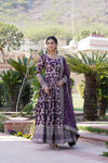 Viscose Dyable Jacquard Gown with Russian Silk Dupatta