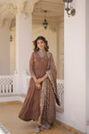 Premium Designer Gown with Dupatta - 5 Layer Frill Stitching