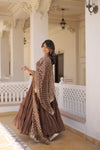 Premium Designer Gown with Dupatta - 5 Layer Frill Stitching