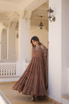 Premium Designer Gown with Dupatta - 5 Layer Frill Stitching