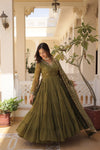 Premium Designer Gown with Dupatta - 5 Layer Frill Stitching