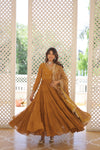 Premium Designer Gown with Dupatta - 5 Layer Frill Stitching