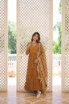 Premium Designer Gown with Dupatta - 5 Layer Frill Stitching