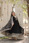 Premium Designer Gown with Dupatta Five Layer Frill Stitching