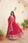 Premium Designer Gown with Dupatta Five Layer Frill Stitching