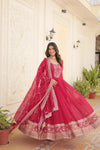Premium Designer Gown with Dupatta Five Layer Frill Stitching