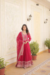 Premium Designer Gown with Dupatta Five Layer Frill Stitching