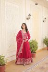 Premium Designer Gown with Dupatta Five Layer Frill Stitching