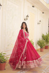 Premium Designer Gown with Dupatta Five Layer Frill Stitching