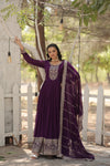 Premium Designer Gown with Dupatta Five Layer Frill Stitching