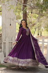 Premium Designer Gown with Dupatta Five Layer Frill Stitching