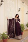 Premium Designer Gown with Dupatta Five Layer Frill Stitching