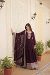 Premium Designer Gown with Dupatta Five Layer Frill Stitching