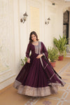 Premium Designer Gown with Dupatta Five Layer Frill Stitching