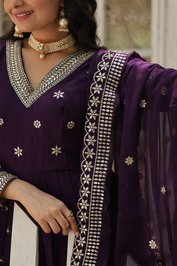 Premium Gown with Dupatta Matching Embroidery Work