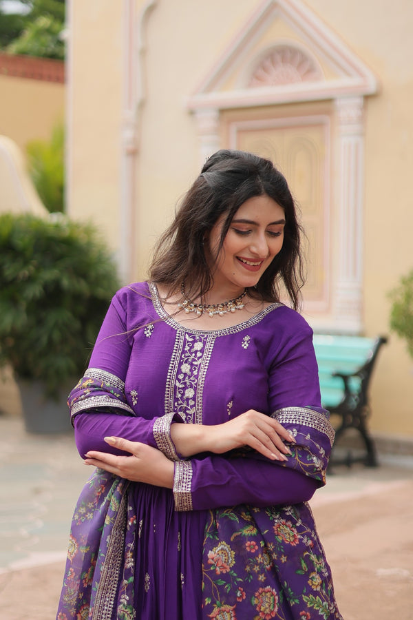 Premium Designer Readymade Gown Collection Chinon With Rich Sequins Embroidered Work