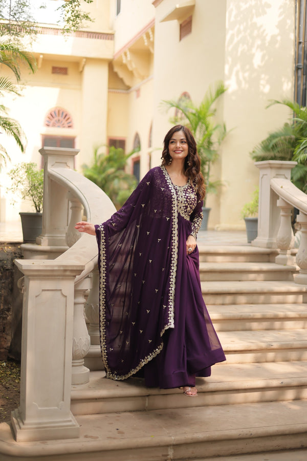 Premium Readymade Gown Collection Gown with Sequins-Multi Embroidered Work