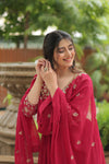 GOWN WITH DUPATTA COLLECTIONS Faux Blooming Gown with Sequins Embroidery