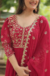 GOWN WITH DUPATTA COLLECTIONS Faux Blooming Gown with Sequins Embroidery