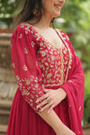 GOWN WITH DUPATTA COLLECTIONS Faux Blooming Gown with Sequins Embroidery