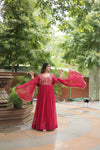 GOWN WITH DUPATTA COLLECTIONS Faux Blooming Gown with Sequins Embroidery