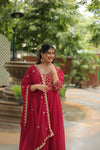 GOWN WITH DUPATTA COLLECTIONS Faux Blooming Gown with Sequins Embroidery