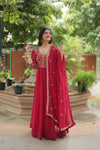 GOWN WITH DUPATTA COLLECTIONS Faux Blooming Gown with Sequins Embroidery