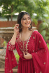 GOWN WITH DUPATTA COLLECTIONS Faux Blooming Gown with Sequins Embroidery