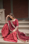 Faux Georgette Kurta with Sequins Embroidery, Viscose Jacquard Sharara & Cutwork Dupatta