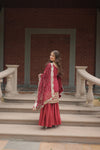 Faux Georgette Kurta with Sequins Embroidery, Viscose Jacquard Sharara & Cutwork Dupatta