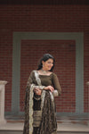 Faux Georgette Kurta with Sequins Embroidery, Viscose Jacquard Sharara & Cutwork Dupatta