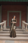 Faux Georgette Kurta with Sequins Embroidery, Viscose Jacquard Sharara & Cutwork Dupatta