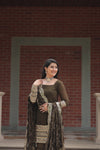 Faux Georgette Kurta with Sequins Embroidery, Viscose Jacquard Sharara & Cutwork Dupatta